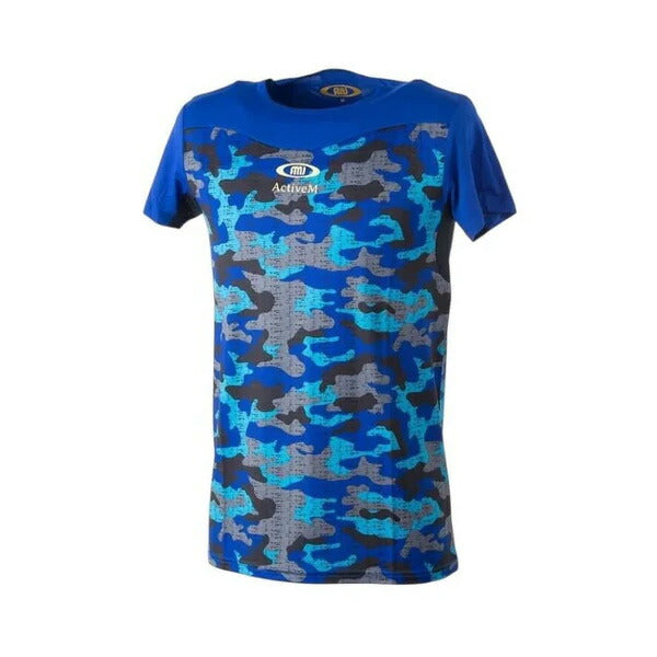 【ネコポス送料無料】アクティブームActiveM半袖インナーシャツコンフォートインナーネイビー01カモ柄丸首半袖中学高校部活大学