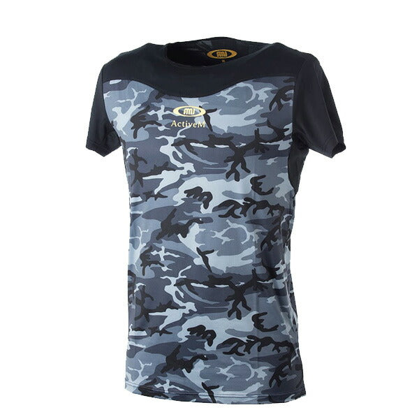 【ネコポス送料無料】半袖インナーシャツアクティブームActiveMカモ柄丸首半袖中学高校部活大学サークル社会人01BK