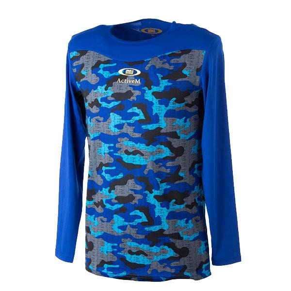 【ネコポス送料無料】アクティブーム長袖アンダーーシャツActiveMコンフォートインナーブラック02カモ柄丸首長袖中学高校部活大学
