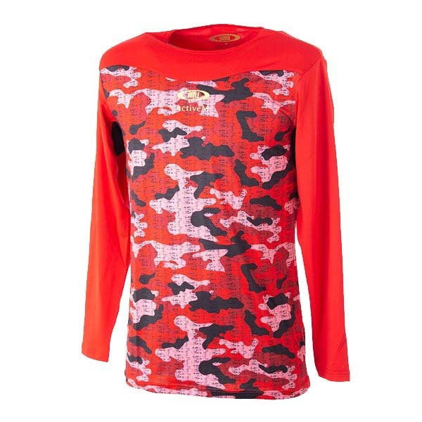 【ネコポス送料無料】アクティブーム長袖アンダーーシャツActiveMコンフォートインナーブラック02カモ柄丸首長袖中学高校部活大学