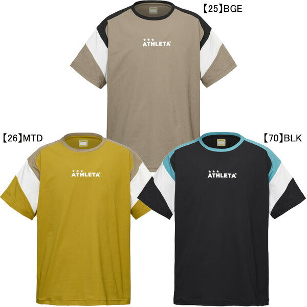 【ショップ限定エントリーでさらに+9倍】【ネコポス送料無料】アスレタATHLETAドライフェザーカラーブロックプラシャツ03399サッカーフットサルプラクティスシャツ半袖練習着メンズ