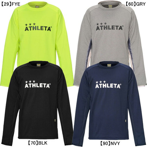 アスレタATHLETAグリッド起毛TRシャツ04174サッカーフットサル防寒トレーニングトップメンズ