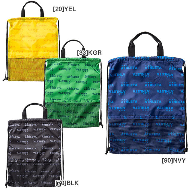 【ショップ限定エントリーでさらに+9倍】【ネコポス対応可】アスレタATHLETAランドリーバッグジムサック手提げ05270サッカーフットサルマルチバッグナップザックメッシュポケット付き2way