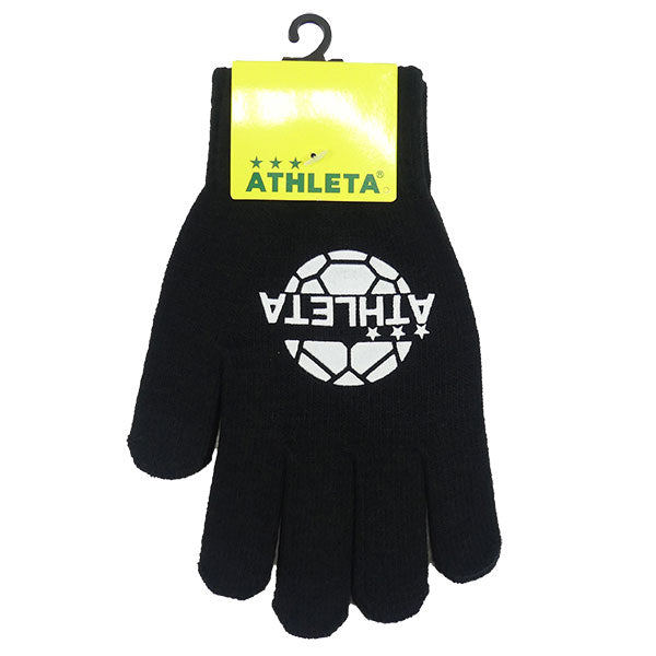 【ネコポス対応可】アスレタATHLETAフィールドニットグローブ手袋05342サッカーフットサル滑り止め付きスマホ対応大人用