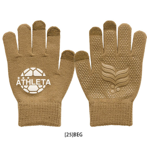 【ネコポス対応可】アスレタATHLETAジュニアフィールドニットグローブ手袋05342Jサッカーフットサル滑り止め付きスマホ対応通学子供用