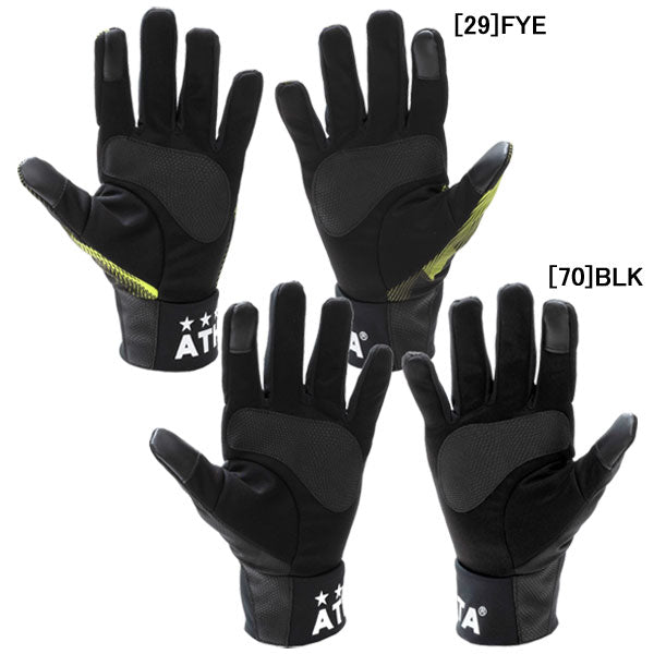 【ネコポス送料無料】アスレタATHLETAフィールウォームグローブ手袋05355サッカーフットサル滑り止め付きタッチパネル対応デイリー大人用
