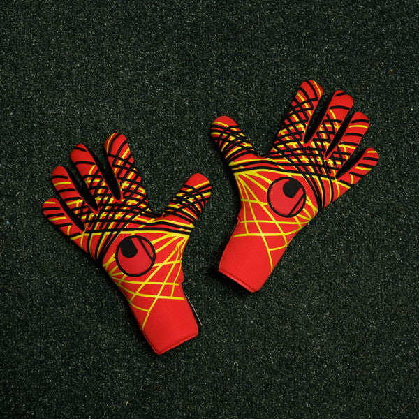 ウールシュポルトuhlsportファイアエディションアブソルートグリップハーフネガティブフィット101135601-20サッカーキーパーグローブGKグローブレッド