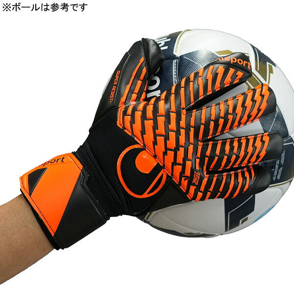 ウールシュポルトuhlsportスーパーレジストハーフネガティブ1011388-01サッカーキーパーグローブGKグローブゴールキーパーブラック