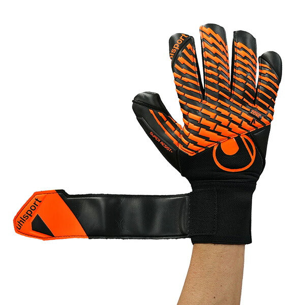 ウールシュポルトuhlsportスーパーレジストハーフネガティブ1011388-01サッカーキーパーグローブGKグローブゴールキーパーブラック