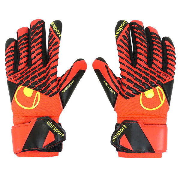 ウールシュポルトuhlsportファングマシーネZNEアブソルートグリップハーフネガティブプロジュニア1011418-01サッカーキーパーグローブフローレッド