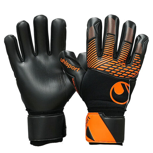 ウールシュポルトuhlsportファングマシーネスーパーレジスト＋ハーフネガティブ1011424-01サッカーキーパーグローブGKグローブブラックオレンジ