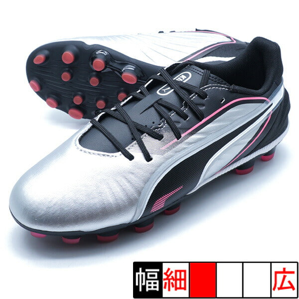 【ショップ限定エントリーでさらに+9倍】キングマッチHG/AG+MIDJRプーマPUMA108321-02プーマシルバージュニアサッカースパイク