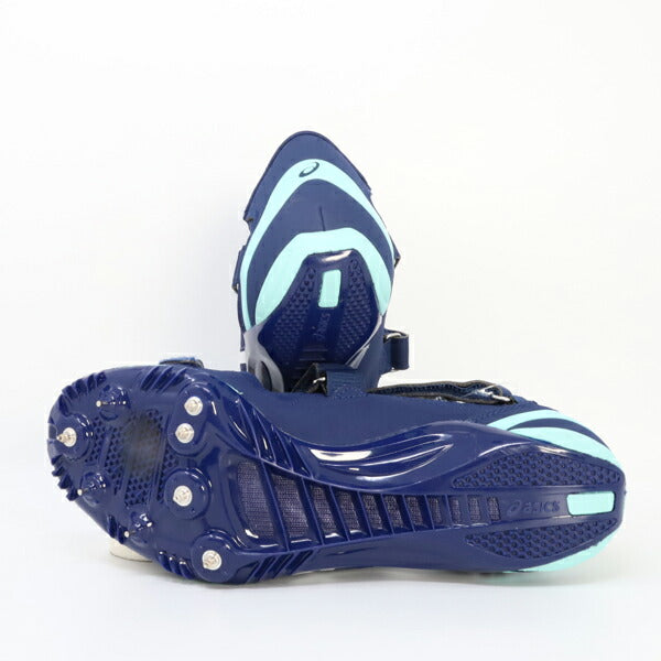【ショップ限定エントリーでさらに+9倍】アシックスasicsメンズレディース陸上スパイクCYBERBLADE161093A134-401短距離用ネイビー