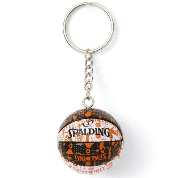 【ショップ限定エントリーでさらに+9倍】スポルディングSPALDINGキーチェーンバスケットボールキーホルダーグラフィティオレンジ11-009GO
