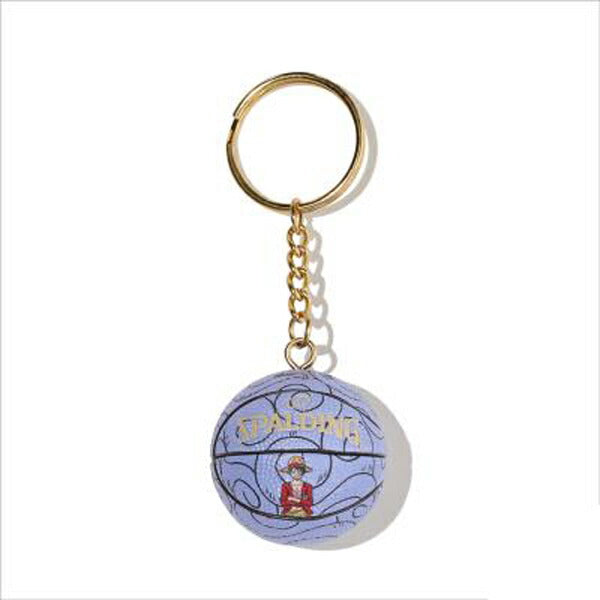 【ショップ限定エントリーでさらに+9倍】スポルディングバスケットボールボールキーホルダーゴムゴムの実ルフィワンピースキーチェーン11009PG