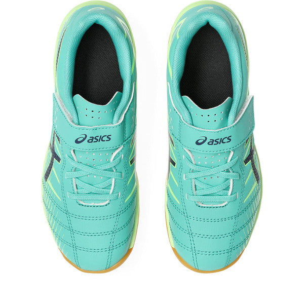 JUNIOLE7INアシックスasics1104A055-300オーロラグリーンジュニアフットサルシューズインドア室内用ベルクロ