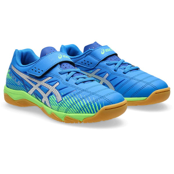 【ショップ限定エントリーでさらに+9倍】JUNIOLE7INアシックスasics1104A055-400ELECTRICBLUE/PURESILVERジュニアフットサルシューズインドア室内用