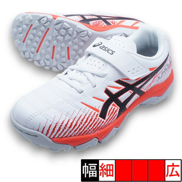 【予約販売】6月25日頃発売予定JUNIOLE7TFアシックスasics1104A056-102ホワイトフラッシュレッドジュニアサッカートレーニングシューズベルクロ