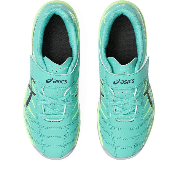 JUNIOLE7TFアシックスasics1104A056-300オーロラグリーンジュニアサッカートレーニングシューズベルクロ