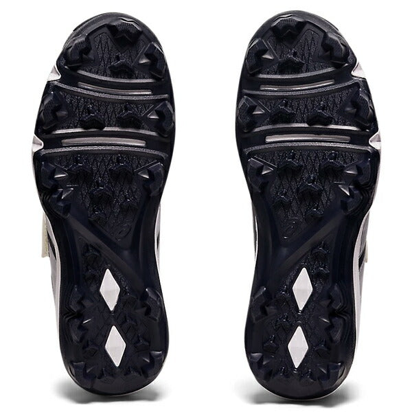 アシックスasics軟式野球ジュニアポイントスパイクスターシャインSマジックテープホワイト×ネイビー1124A008-103