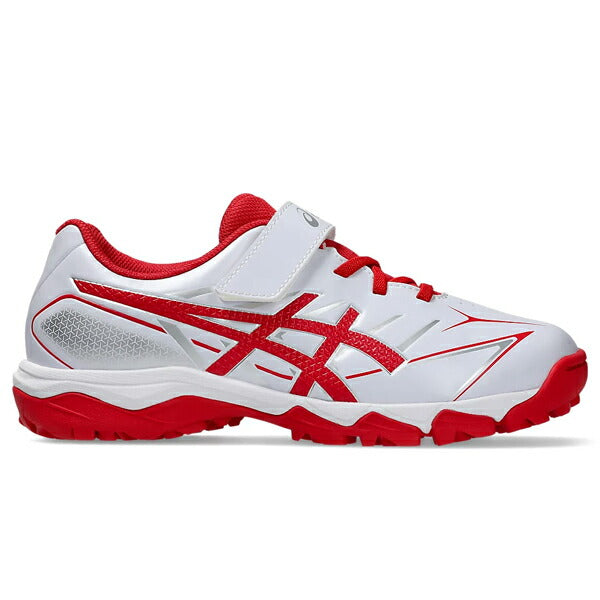 【ショップ限定エントリーでさらに+9倍】アシックスasics野球少年野球ジュニアトレーニングシューズマジックテープホワイトxレッド1124A010-101