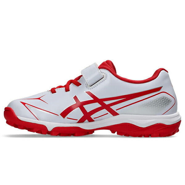 【ショップ限定エントリーでさらに+9倍】アシックスasics野球少年野球ジュニアトレーニングシューズマジックテープホワイトxレッド1124A010-101