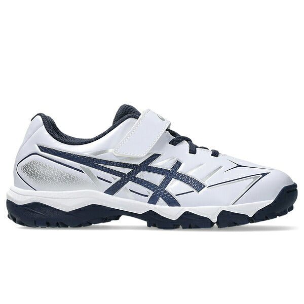 アシックスasics野球少年野球ジュニアトレーニングシューズマジックテープホワイトxネイビー1124A010-103