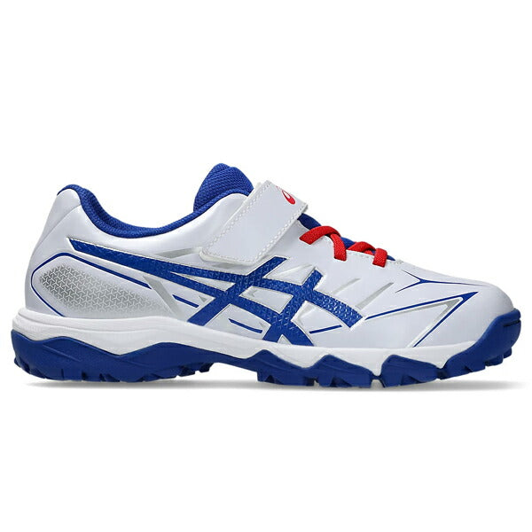 【ショップ限定エントリーでさらに+9倍】アシックスasics野球少年野球ジュニアトレーニングシューズマジックテープホワイトxブルー1124A010-105