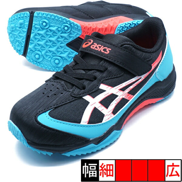 【送料無料】LAZERBEAMSJ-MGアシックスasics1154A183-002ブラック×ネオンレッドジュニアランニングシューズベルクロ