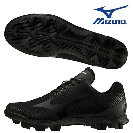 【ショップ限定エントリーでさらに+9倍】ポイントスパイクウェーブライトレボミズノmizuno軟式野球ソフトボールスパイク3Eワイドブラック黒11GP222100