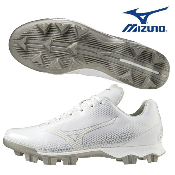 【ショップ限定エントリーでさらに+9倍】ポイントスパイクウェーブライトレボミズノmizuno軟式野球ソフトボールスパイク3Eワイドホワイト白11GP222101