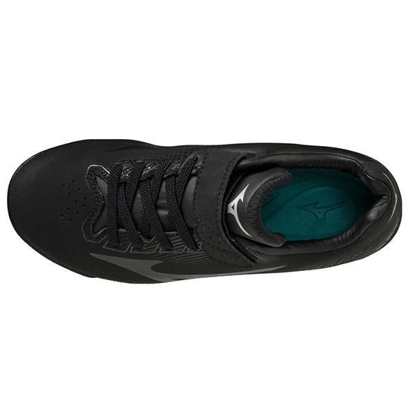 ジュニアポイントスパイクウェーブライトレボジュニアミズノmizuno野球少年野球スパイクゴム紐ベルトブラック黒11GP2222