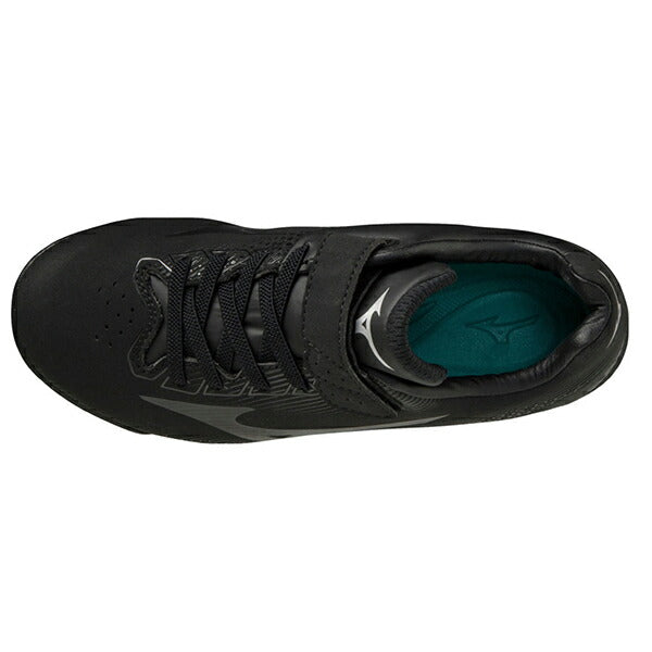 ジュニアポイントスパイクウェーブライトレボジュニアミズノmizuno野球少年野球スパイクゴム紐ベルトブラック黒11GP222200