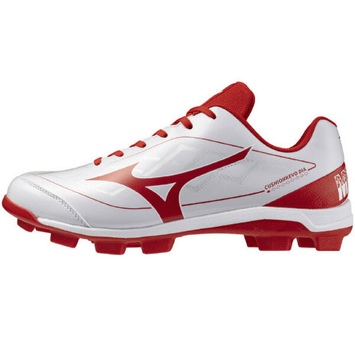ミズノMIZUNO野球ポイントスパイククッションレボダイアホワイト×レッド11GP2525-62