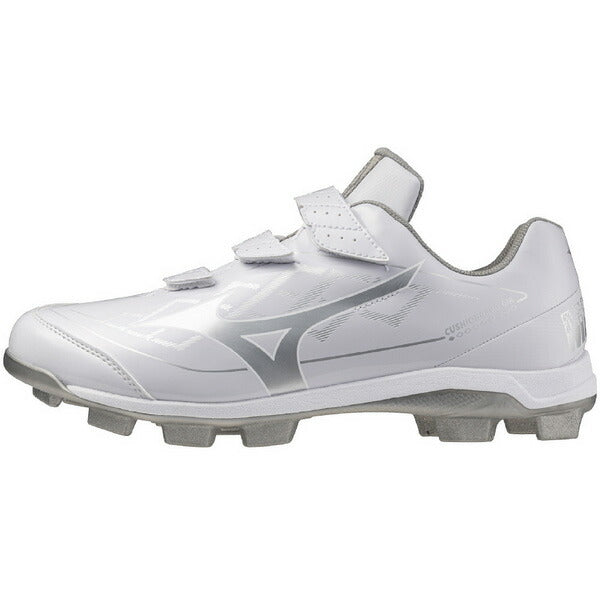 ミズノMIZUNO野球ポイントスパイククッションレボダイアBLTホワイト×シルバー11GP2526-01ベルクロマジックテープ