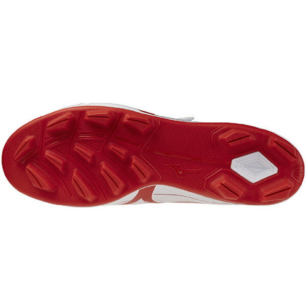 【ショップ限定エントリーでさらに+9倍】ミズノMIZUNO野球ポイントスパイククッションレボダイアBLTホワイト×レッド11GP2526-62ベルクロマジックテープ