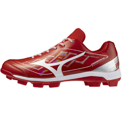 ミズノMIZUNO野球ポイントスパイククッションレボダイア限定レッド×シルバー11GP2528-62