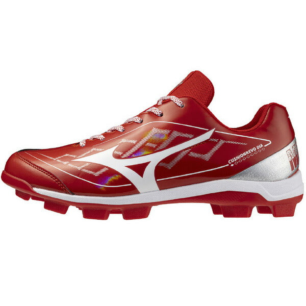 ミズノMIZUNO野球ポイントスパイククッションレボダイア限定レッド×シルバー11GP2528-62