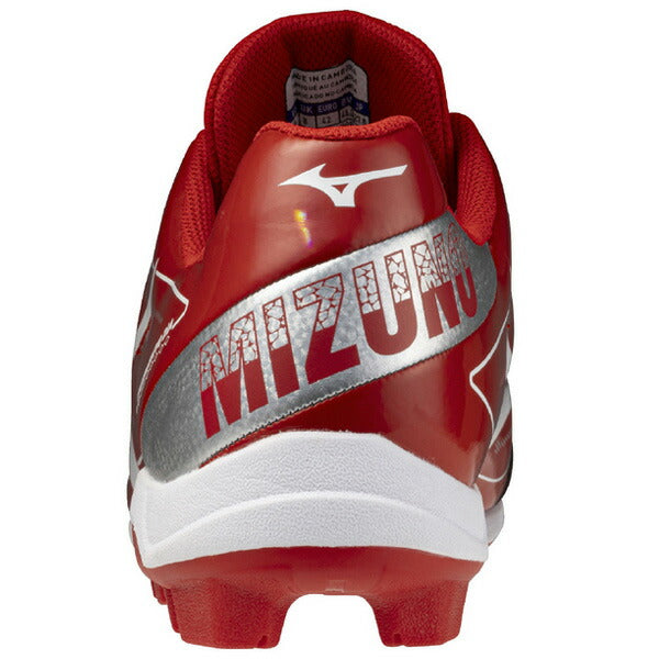 ミズノMIZUNO野球ポイントスパイククッションレボダイア限定レッド×シルバー11GP2528-62