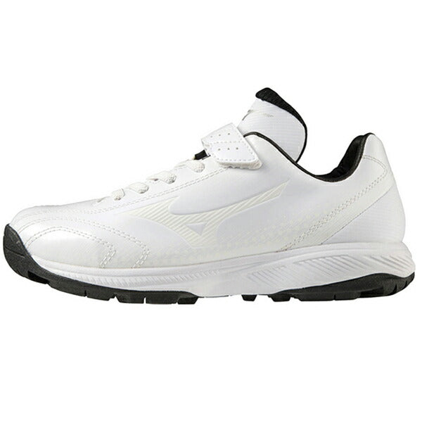 野球トレーニングシューズジュニアミズノライトレボTR少年野球軟式野球幅広３Eゴム紐ベルトホワイト白11GT222201