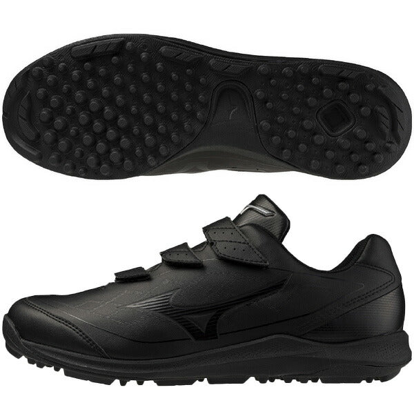 ミズノMIZUNO野球トレーニングシューズクッションレボダイアトレーナーブラック×ブラック11GT2525-00ベルクロマジックテープ