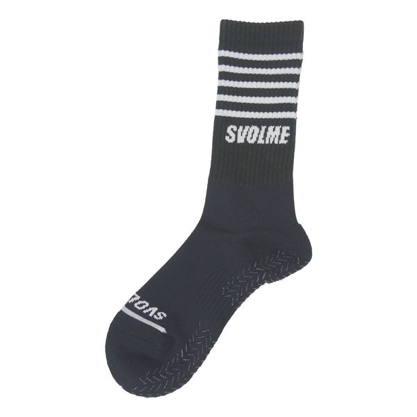 【ショップ限定エントリーでさらに+9倍】スボルメSVOLMEボーダーパワーグリップミドルソックス1251-40622サッカーフットサルストッキング滑り止め付き