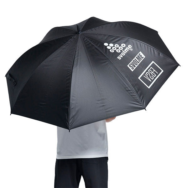 スボルメSVOLME78cm全長100CM大型傘UVカット99%2重防風晴雨兼用1251-51229サッカーフットサルケース付きブラック