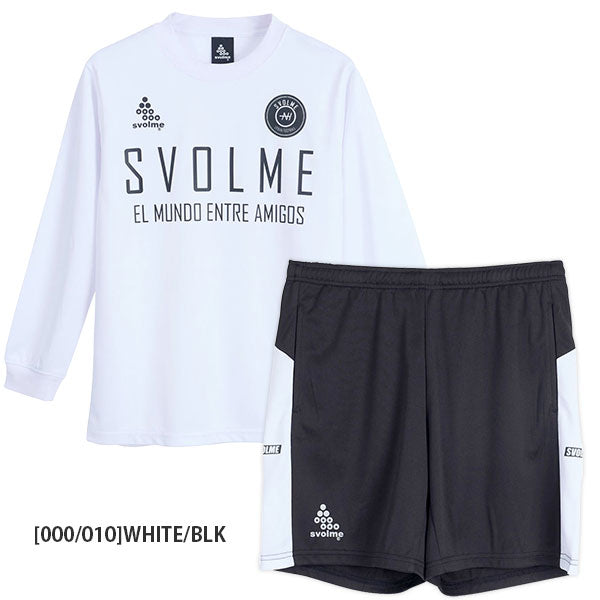 【上下セット】スボルメSVOLMEジュニアロゴプラT切替ショーツ1261-568001261-57502サッカーフットサル長袖プラクティスセット子供用