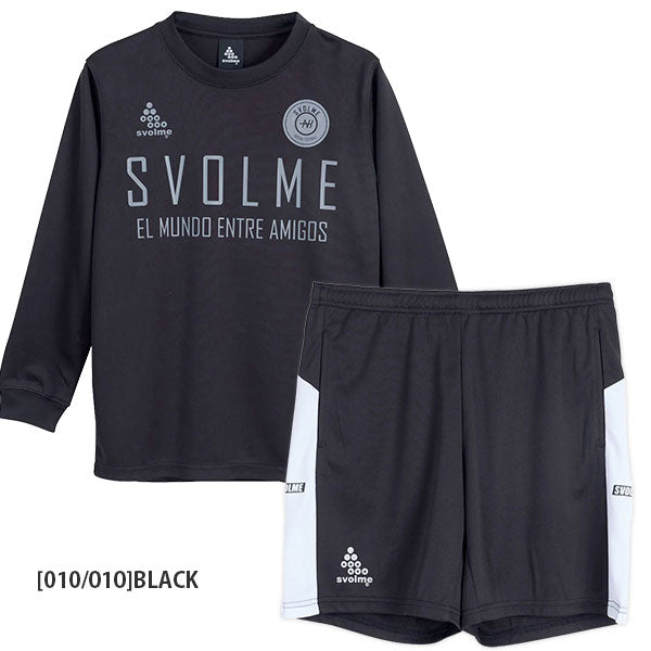 【上下セット】スボルメSVOLMEジュニアロゴプラT切替ショーツ1261-568001261-57502サッカーフットサル長袖プラクティスセット子供用