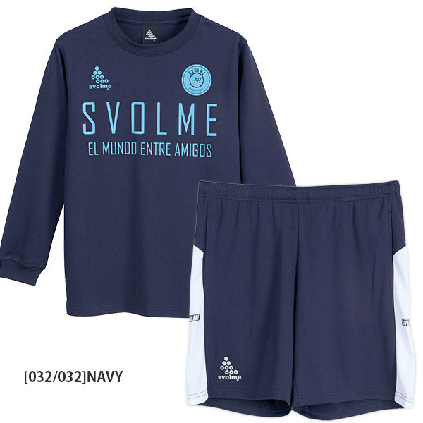 【上下セット】スボルメSVOLMEジュニアロゴプラT切替ショーツ1261-568001261-57502サッカーフットサル長袖プラクティスセット子供用