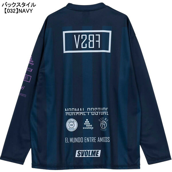 【ネコポス送料無料】スボルメSVOLME昇華ストライプワイドロングTRトップ1263-63000サッカーフットサルプラクティスシャツ長袖練習着メンズ