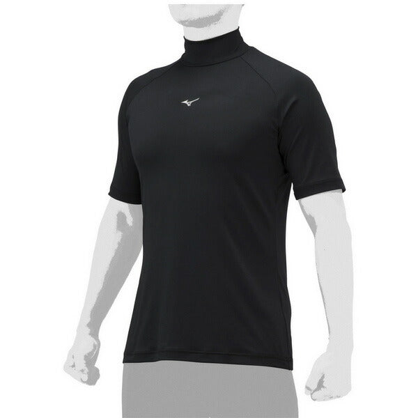 【ネコポス送料無料】野球アンダーシャツハイネック半袖ミズノMIZUNO吸汗速乾ストレッチ12JAAP31