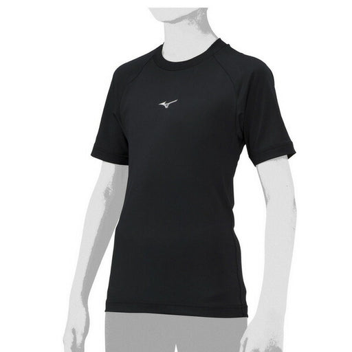 【ネコポス送料無料】野球アンダーシャツジュニアローネック半袖ミズノMIZUNO吸汗速乾ストレッチJr12JAAP52