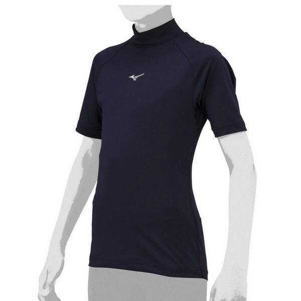 【ネコポス送料無料】野球アンダーシャツジュニアハイネック半袖ミズノMIZUNO吸汗速乾ストレッチJr12JAAP53